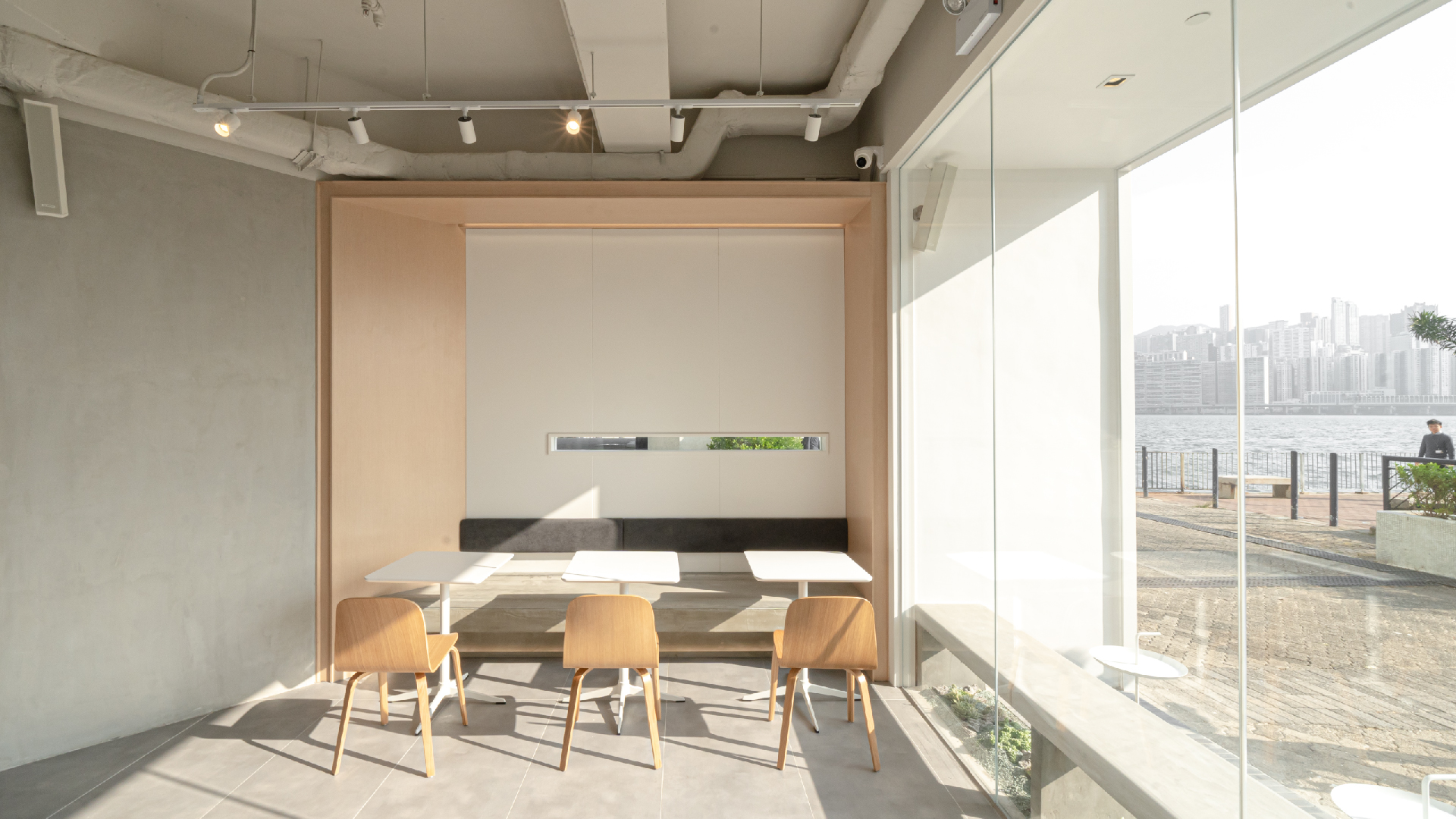 Harbour-facing seats at NOC Whampoa